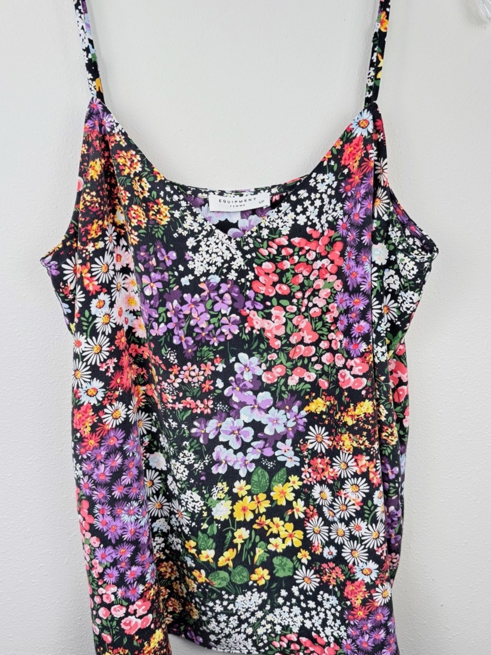 Equipment Femme Layla Floral Printed 100% Silk Camisole Top Size S/P